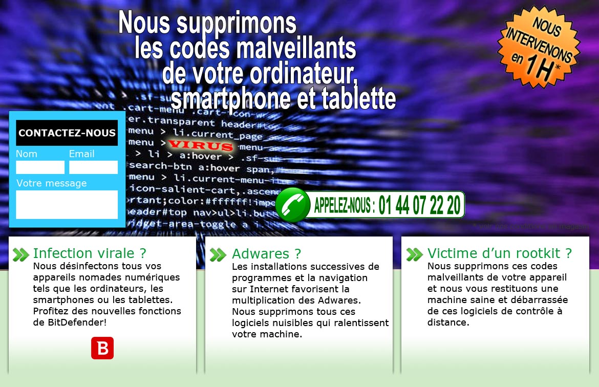 Suppression codes malicieux