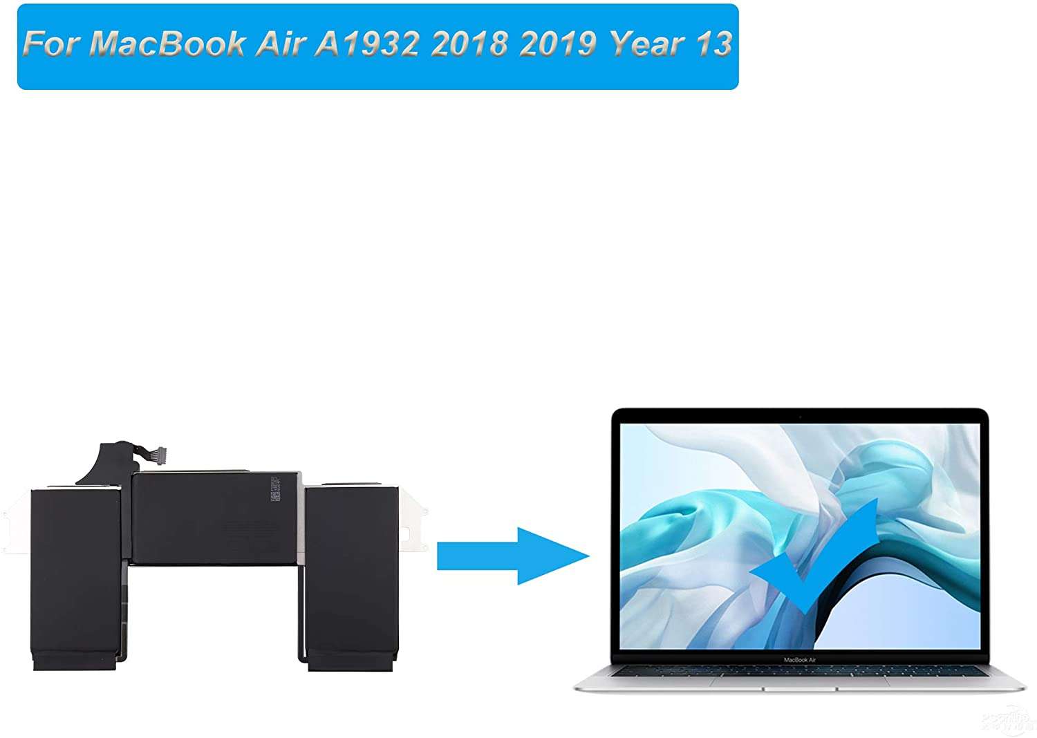 Batterie MACBOOK AIR A1965 pour Apple Macbook Air 13 ''P A1932, 2018, 2019,  4379mAh 11.4V