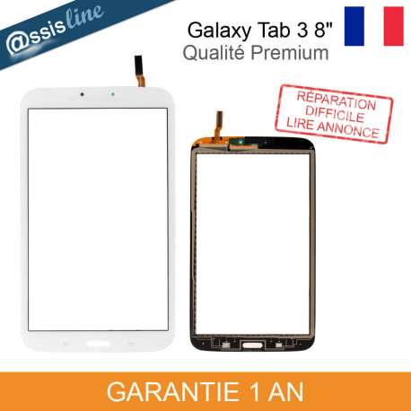 VITRE ECRAN TACTILE SAMSUNG GALAXY TAB 3 8" T310 BLANC  