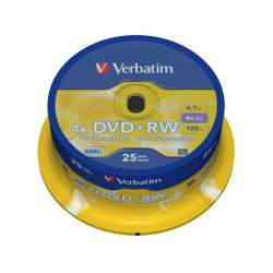Pack de 25 DVD+RW Verbatim re-inscriptibles  ref 43489