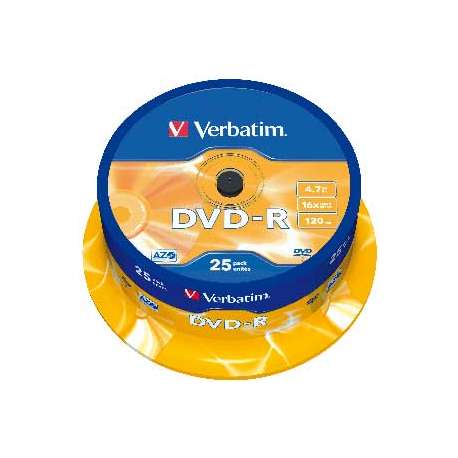 Pack de 25 DVD-R Verbatim capacité 4,7 GO