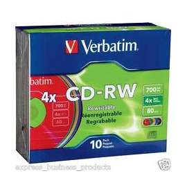 Pack de 5 DVD-RW Verbatim re-inscriptible  capacité 4,7 GO