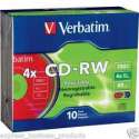 Pack de 5 DVD-RW Verbatim re-inscriptible  capacité 4,7 GO