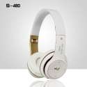 Casque Sans Fil Bluetooth Portable Pliable S480 blanc/or