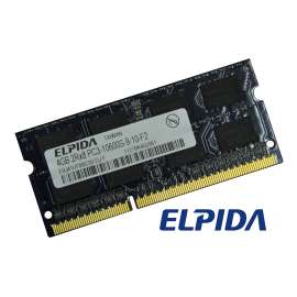 Barrette Mémoire RAM Sodimm 4Go DDR3 PC3-10600S Elpida EBJ41UF8BCS0-DJ-F CL11