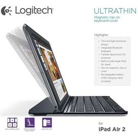 Etui folio LOGITECH avec clavier bluetooth pour tablette iPad AIR 2