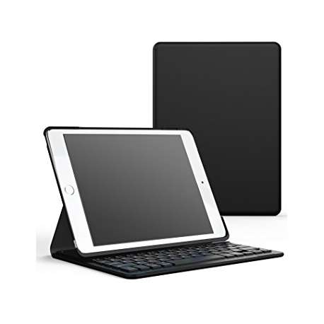 Etui folio et clavier bluetooth AZERTY pour tablette iPad AIR noir 
